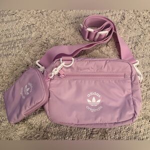 🆕 Adidas PUFFER AND POUCH CROSSBODY BAG lilac purple